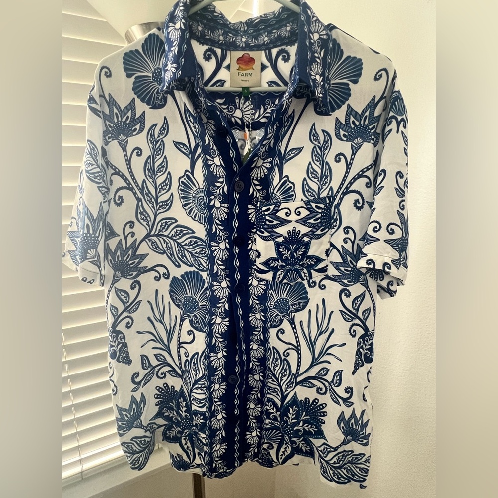 Farm Rio Shell Garden Off-White Shirt